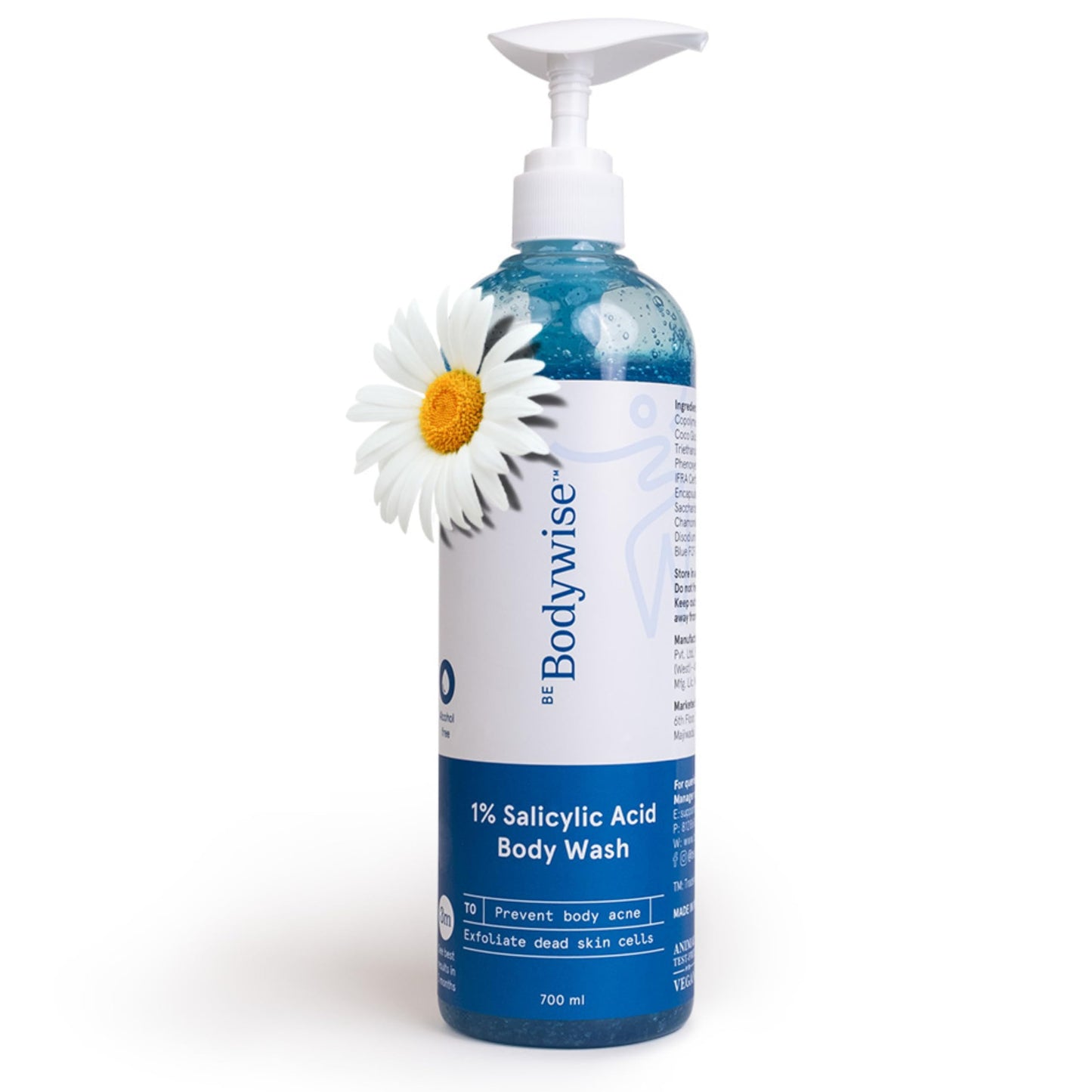 Be Bodywise 5% AHA BHA Exfoliating Body Wash 250ml | For Body Acne, Strawberry Skin, De-Tan | Infused with 3% Lactic Acid, 1% Salicylic Acid, 1% Glycolic Acid | Non-Drying, Paraben Free