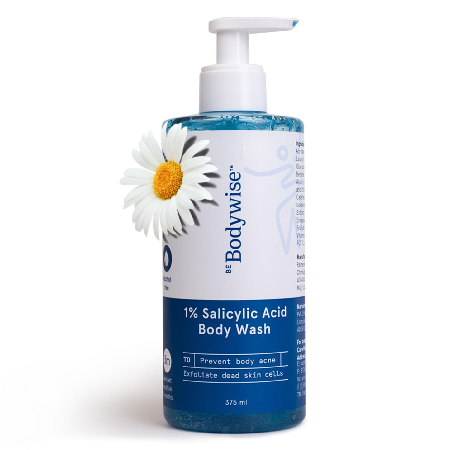 Be Bodywise 5% AHA BHA Exfoliating Body Wash 250ml | For Body Acne, Strawberry Skin, De-Tan | Infused with 3% Lactic Acid, 1% Salicylic Acid, 1% Glycolic Acid | Non-Drying, Paraben Free