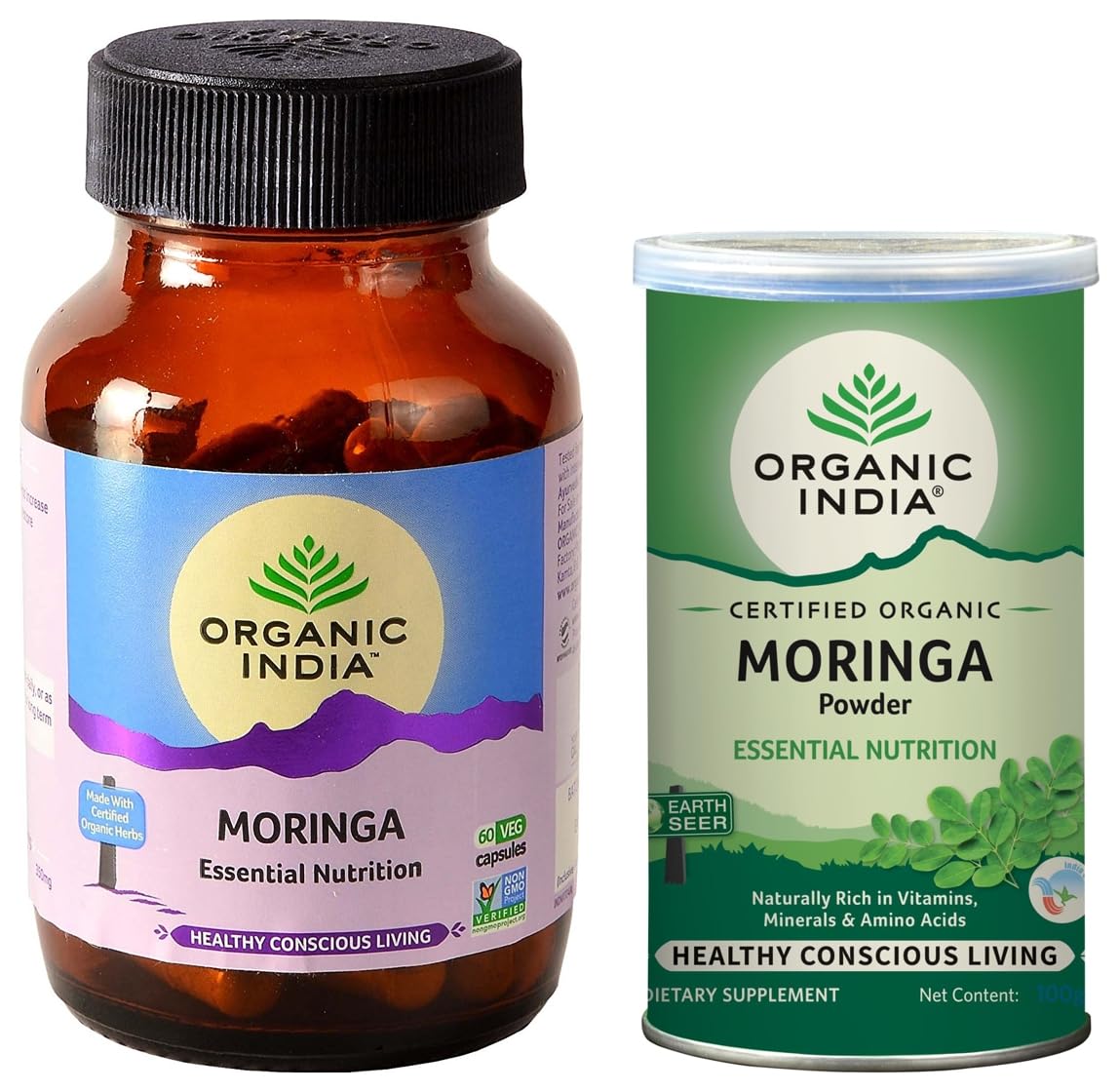 A TATA Product - Organic India Moringa Powder - 100g, Essential Nutrition Superfood, Helps Naturally Boost Energy Levels, Improves Stamina & Vitality, Rich In Vitamins & Minerals