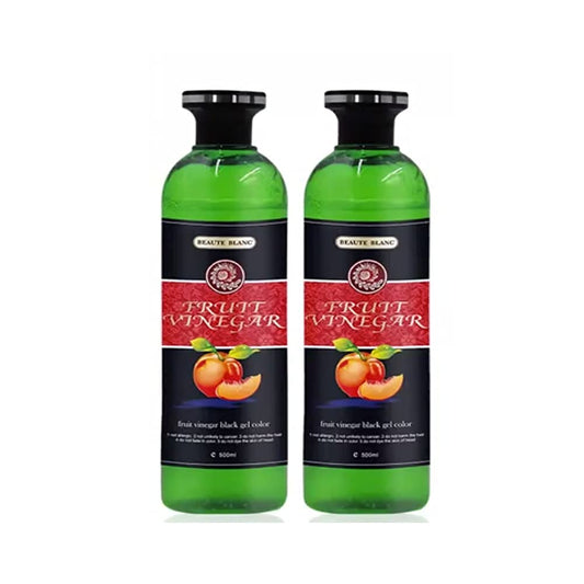 BEAUTE BLANC Fruit Vinegar Gel Organic & Natural Hair Color Dye for Black Hair (500ml x 2) - Black
