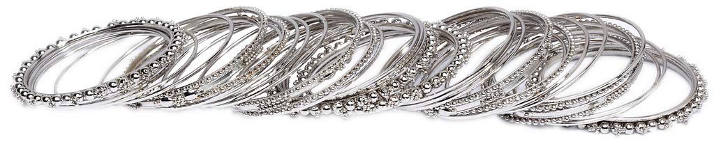 Shining Diva Fashion Set of 40 Bangles Set for Women | Oxidised Silver Plated Celebrity Inspired Jewellery | Latest Stylish Traditional Bangle for Girls and Women