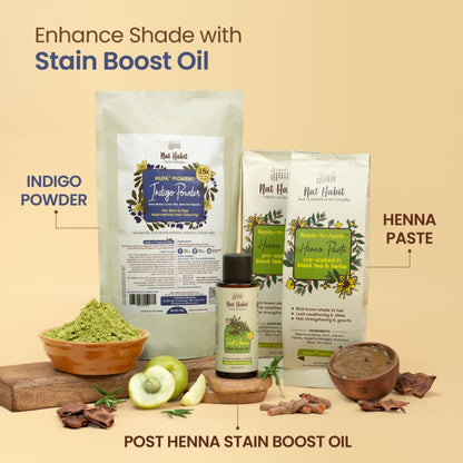 Nat Habit - Fresh Ready To Apply Henna Paste, Pre-Soaked in Black Tea and Herbs,100% Natural Rajasthani Henna, Imparts Rich Brown Shade (Pack of 2 x 220g)