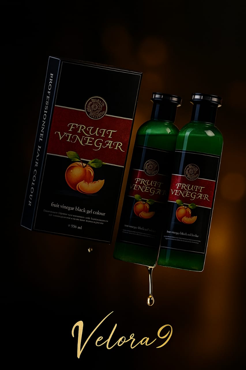 BEAUTE BLANC Fruit Vinegar Gel Organic & Natural Hair Color Dye for Black Hair (500ml x 2) - Black