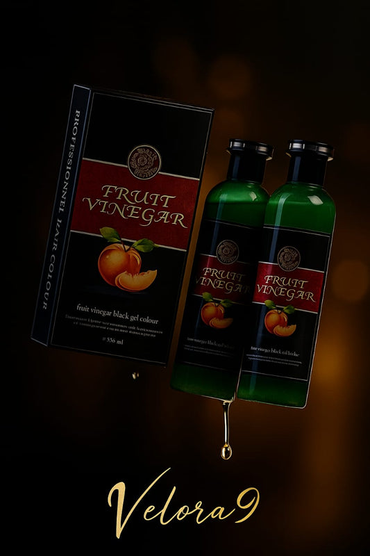 BEAUTE BLANC Fruit Vinegar Gel Organic & Natural Hair Color Dye for Black Hair (500ml x 2) - Black